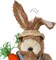 Set of 2 Easter Standing Bunny Couple, 12" Handmade Straw Bunny with Carrot Figurine, Easter Rabbits Tabletop Statues, Cute Photo Props Gifts for Office Kitchen Farmhouse Spring Home Decor